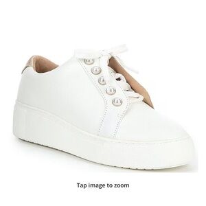 Alex Marie Wrenna Pearl Stud Embellished Leather Platform Sneakers